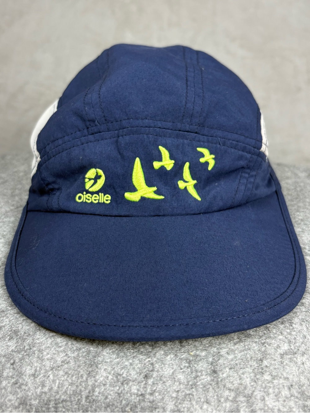 Oiselle Running Hat Blue White Adjustable Performance Cap